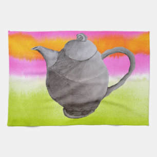 Rainbow Teapot arty tea party Theedoek