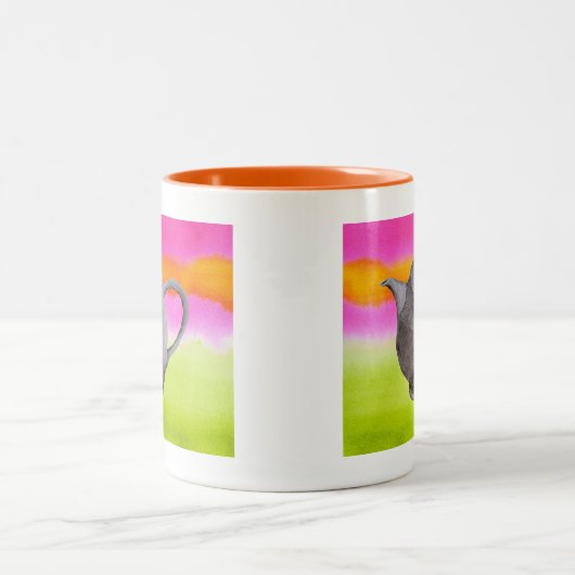 Rainbow Teapot arty tea party Tweekleurige Koffiemok (Center)