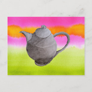 Rainbow Teapot arty tea party Uitnodiging Briefkaart