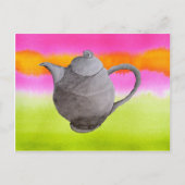 Rainbow Teapot arty tea party Uitnodiging Briefkaart (Voorkant)