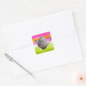 Rainbow Teapot arty tea party Vierkante Sticker (Envelop)