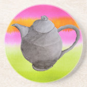 Rainbow Teapot arty tea party Zandsteen Onderzetter (Voorkant)