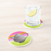 Rainbow Teapot arty tea party Zandsteen Onderzetter (Zijkant)