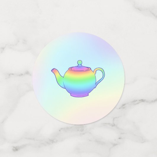 Rainbow Teapot Tea Party Confetti (Kleine voorkant)
