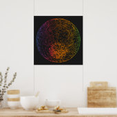 Rainbow Technical Moon Space illustratie 24x24 Poster (Keuken)