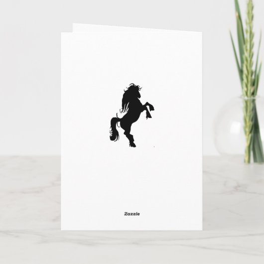 Rainbow Techno Silhouette Horse Verjaardag Kaart (Achterkant)