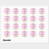 Rainbow Teddy Bear-ballonnen Dank u Baby shower Ronde Sticker (Vel)
