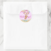 Rainbow Teddy Bear-ballonnen Dank u Baby shower Ronde Sticker (Tas)