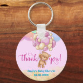 Rainbow Teddy Bear-ballonnen Dank u Baby shower Sleutelhanger (Voorkant)