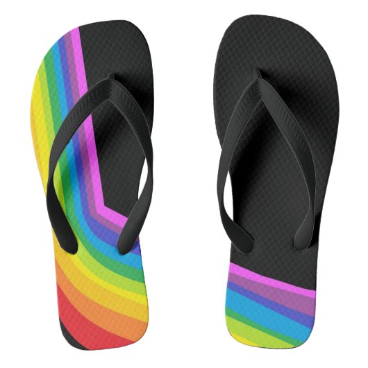 Rainbow Teenslippers Black Thong Sandaal met Regen (Voetbed)