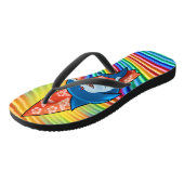 Rainbow Teenslippers Shark surf hippy boho (Schuin)