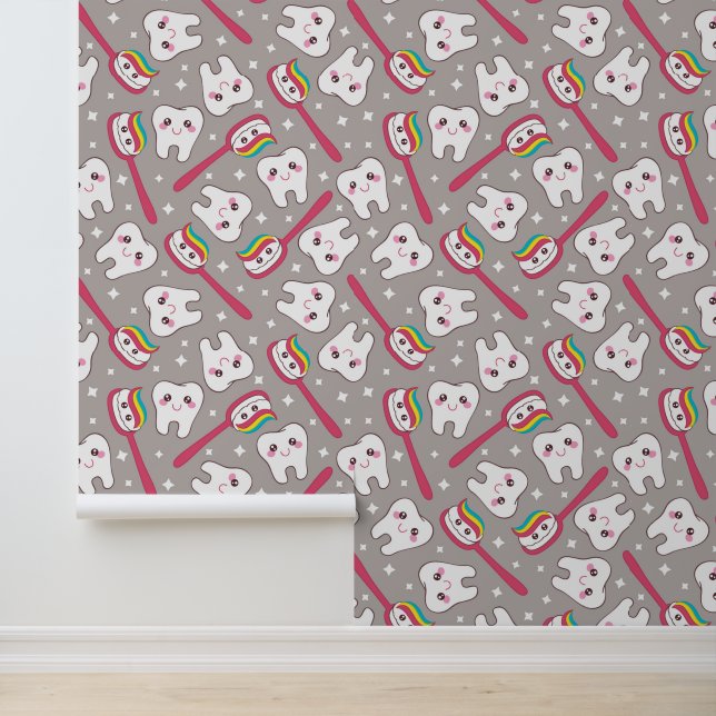 Rainbow Teeth Pattern Behang (Applicatie)