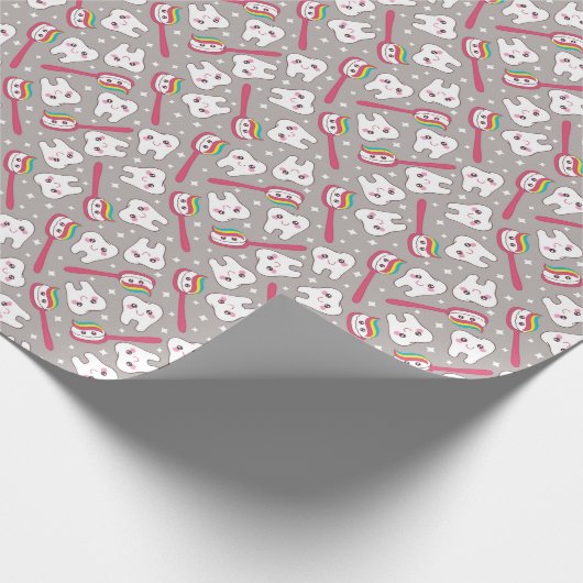 Rainbow Teeth Pattern Cadeaupapier (Hoek)