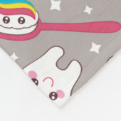 Rainbow Teeth Pattern Fleece Deken (Hoek)