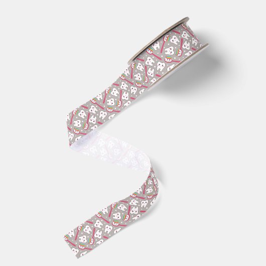 Rainbow Teeth Pattern Grosgrain Lint (Achterkant)