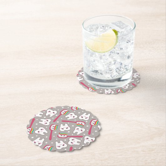 Rainbow Teeth Pattern Kartonnen Onderzetters (Insitu)