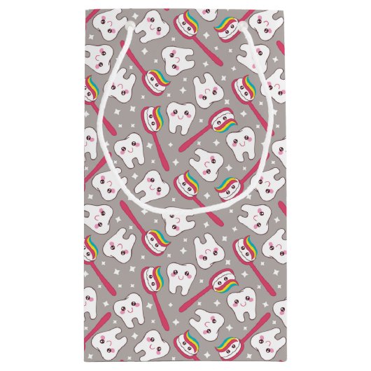 Rainbow Teeth Pattern Klein Cadeauzakje (Achterkant)