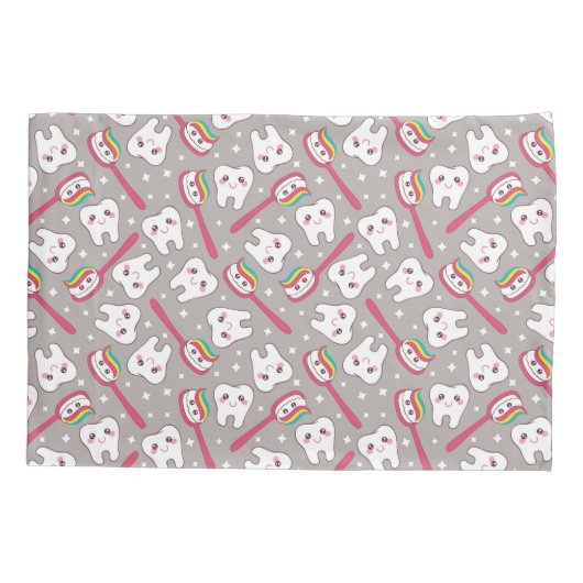 Rainbow Teeth Pattern Kussensloop (Achterkant-Links)