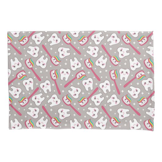 Rainbow Teeth Pattern Kussensloop (Voorkant-Links)