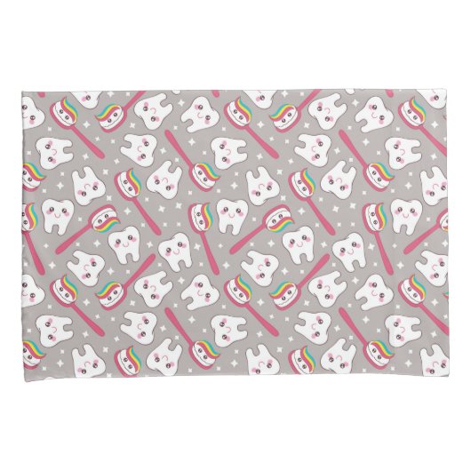 Rainbow Teeth Pattern Kussensloop (Voorkant-Rechts)