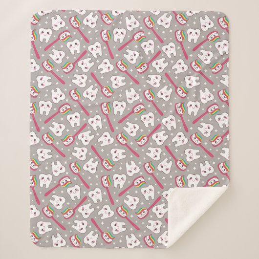 Rainbow Teeth Pattern Sherpa Deken (Voorkant)