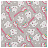 Rainbow Teeth Pattern Stof (Close Up)