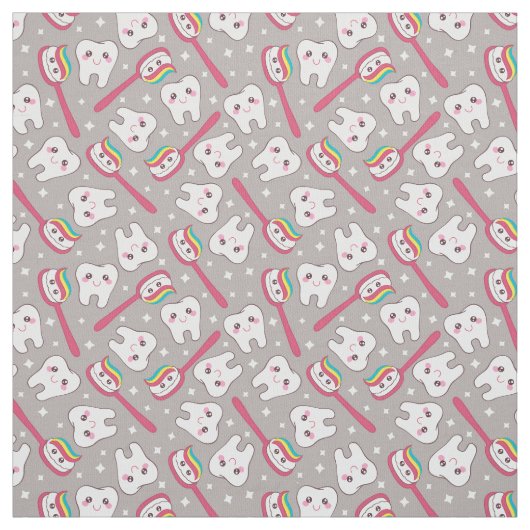 Rainbow Teeth Pattern Stof (Swatch)