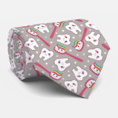 Rainbow Teeth Pattern Stropdas (Opgerold)