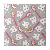 Rainbow Teeth Pattern Tegeltje (Voorkant)