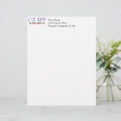 Rainbow-tekst voor GLBT-ondersteuning Briefhoofd Sjabloon (Staand voorkant)