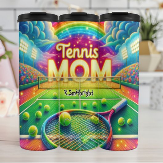 Rainbow Tennis Mom Court Thermosbeker