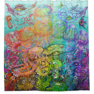 Rainbow Tentacles Douchegordijn