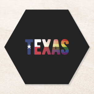 Rainbow Texas Flag Design voor trotse LGBT Texaan Kartonnen Onderzetters