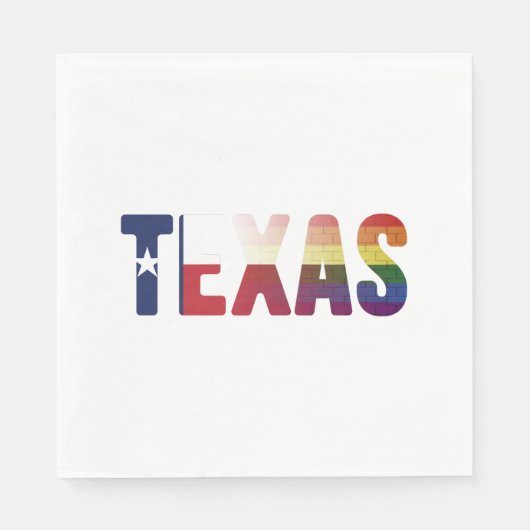 Rainbow Texas Flag Design voor trotse LGBT Texaan Servet (Voorkant)