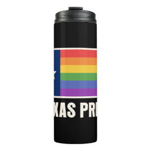 Rainbow Texas Flag Design voor trotse LGBT+ Texans Thermosbeker
