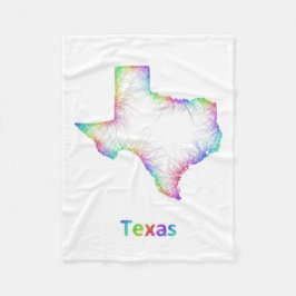 Rainbow Texas-kaart Fleece Deken