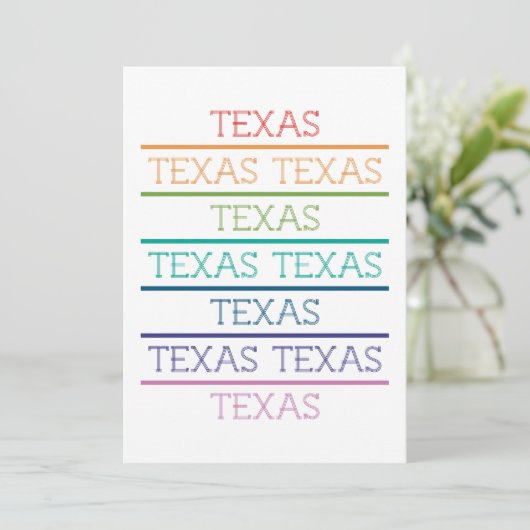 Rainbow Texas, Texas, Texas Bedankkaart (Staand voorkant)