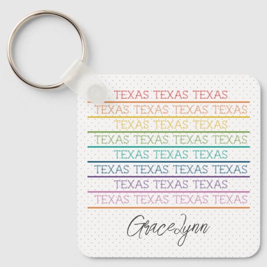 Rainbow Texas, Texas, Texas Sleutelhanger (Voorkant)