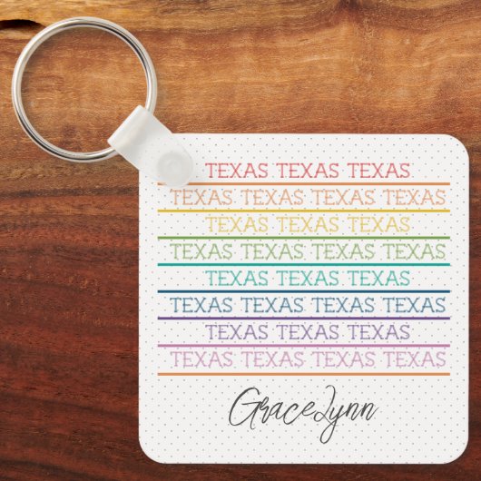Rainbow Texas, Texas, Texas Sleutelhanger (Voorkant)