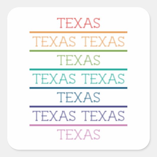 Rainbow Texas, Texas, Texas Vierkante Sticker (Voorkant)