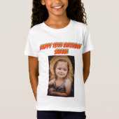 Rainbow Text Birthday Foto T-Shirt (Voorkant)