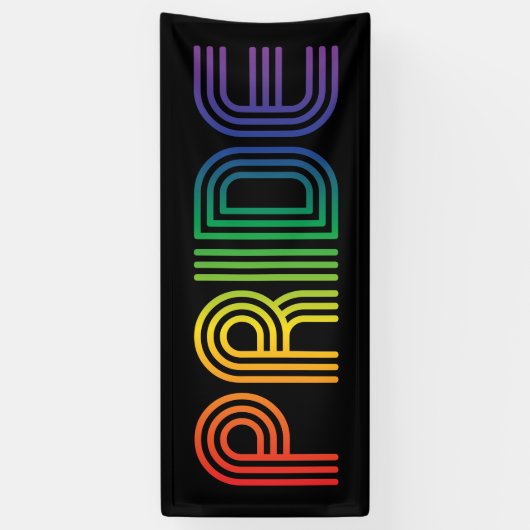 Rainbow Text Gay Pride Banner (Verticaal)
