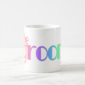 Rainbow Text Groom Koffiemok (Center)