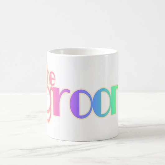 Rainbow Text Groom Koffiemok (Center)