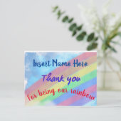 Rainbow Thank You Postcard Briefkaart (Staand voorkant)