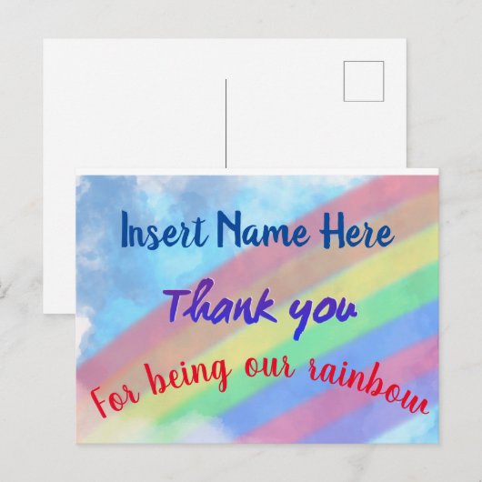 Rainbow Thank You Postcard Briefkaart (Voorkant / Achterkant)