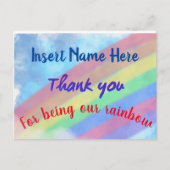 Rainbow Thank You Postcard Briefkaart (Voorkant)