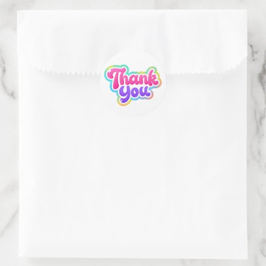 Rainbow Thank You Sticker - Kleurrijk & Schattige (Tas)