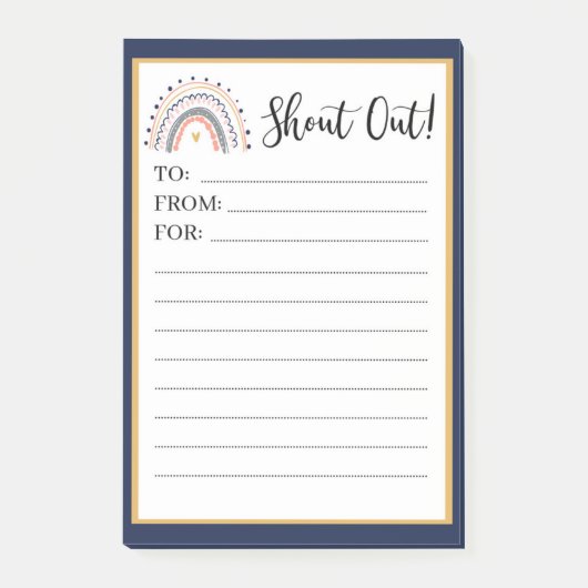 Rainbow Theme Happy Teacher Mail Post Post-it® Notes (Voorkant)