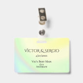 Rainbow Theme Weddenschap ID Dubbelzijdig Badge (Back with Clip)